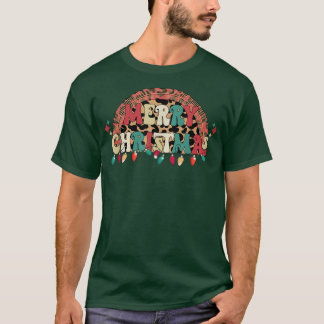 Frohe Weihnachten Retro Leopard Xmas Weihnachten T-Shirt