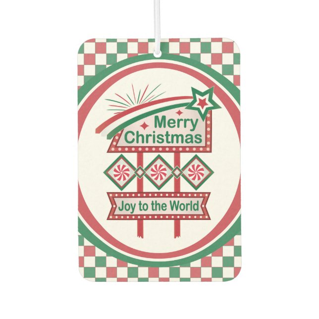 Frohe Weihnachten Retro Marquee - Freude für die W Autolufterfrischer (Vorderseite)