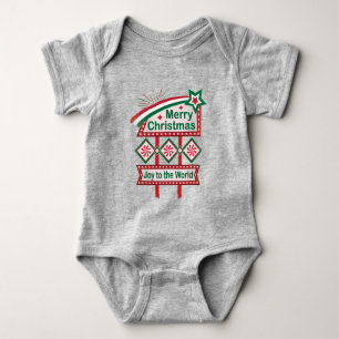 Frohe Weihnachten Retro Marquee - Freude für die W Baby Strampler