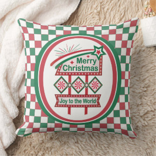 Frohe Weihnachten Retro Marquee - Freude für die W Kissen
