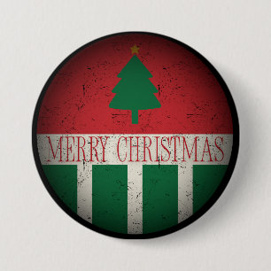 Frohe Weihnachten Retro Rot Grün Button