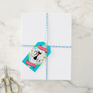 Frohe Weihnachten Retro Siamese Katze Name Geschenkanhänger