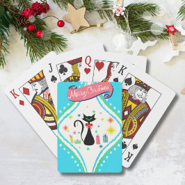 Frohe Weihnachten Retro Siamese Katze Spielkarten