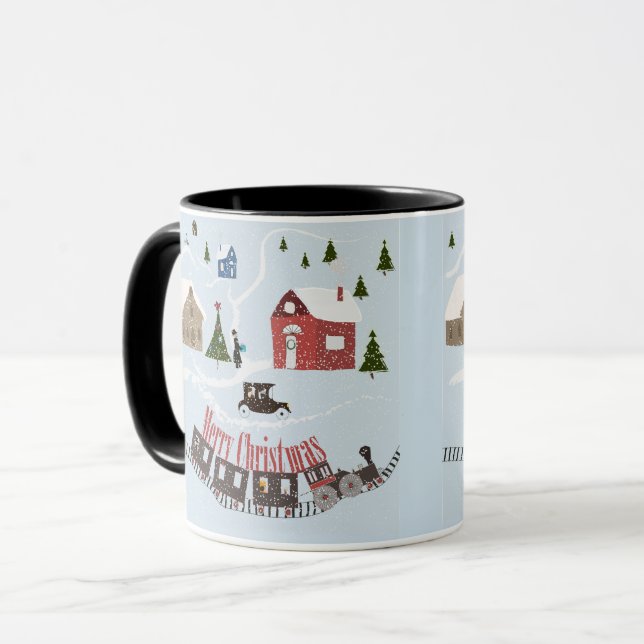 Frohe Weihnachten, Retro Tasse (Vorderseite Links)