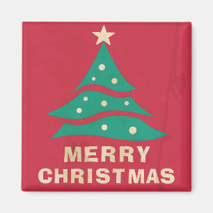 Frohe Weihnachten Retro Tree Magnet