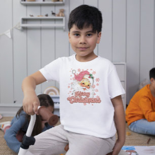 Frohe Weihnachten Retro-Typografie Santa Rosa Hut T-Shirt