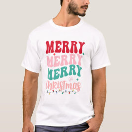 Frohe Weihnachten Retro Typografie Weihnachten T-Shirt