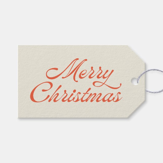 Frohe Weihnachten Retro Vintagen Urlaub von Geschenkanhänger (Vorderseite (Horizontal))