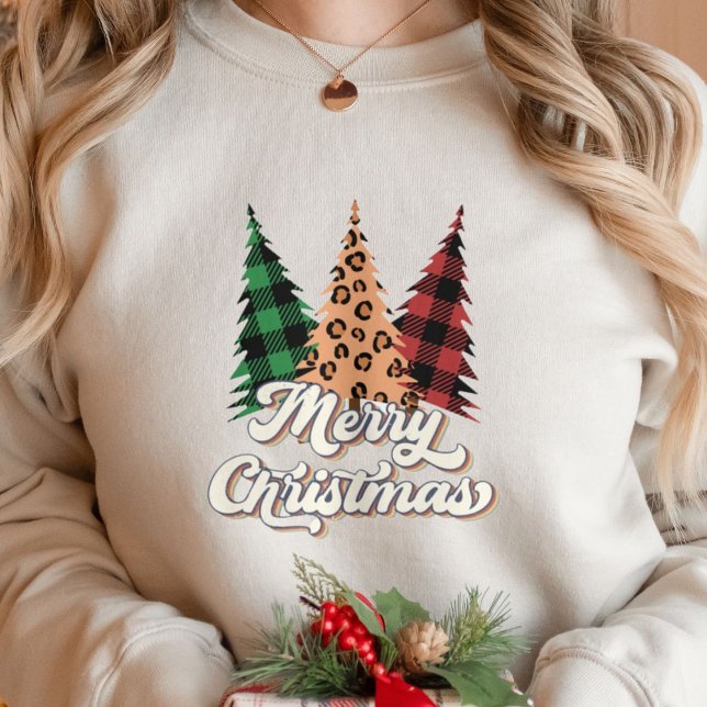 Frohe Weihnachten Retro Weihnachtsbaumen Sweatshirt (Von Creator hochgeladen)