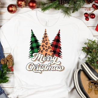 Frohe Weihnachten Retro Weihnachtsbaumen T - Shirt