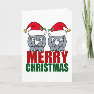 Frohe Weihnachten Rhino Cute