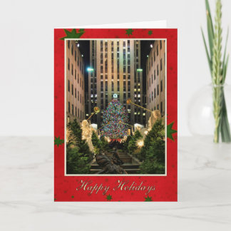 Frohe Weihnachten: Rock Center, Red Green Starry S Feiertagskarte