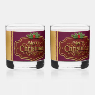 Frohe Weihnachten Rock Glas Set