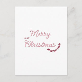 frohe weihnachten rosa familienname 20xx pastell m
