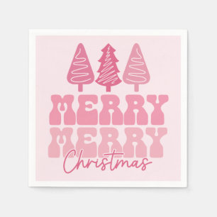 Frohe Weihnachten - Rosa Feiertage Design Serviette