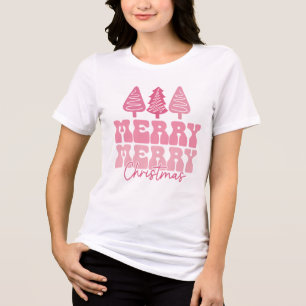 Frohe Weihnachten - Rosa Feiertage Design Tri-Blend Shirt