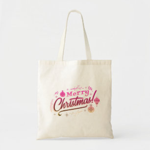 Frohe Weihnachten Rosa festliches Design Tragetasche
