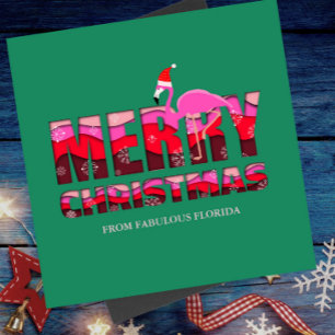 Frohe Weihnachten Rosa Flamingo Benutzerdefinierte