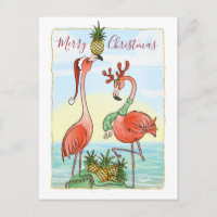 Frohe Weihnachten Rosa Flamingo Hawaiianische Anan