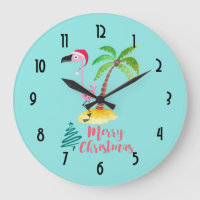 Frohe Weihnachten rosa Flamingo mit Palm Tree
