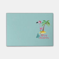 Frohe Weihnachten rosa Flamingo mit Palm Tree