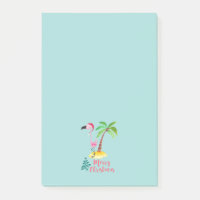 Frohe Weihnachten rosa Flamingo mit Palm Tree