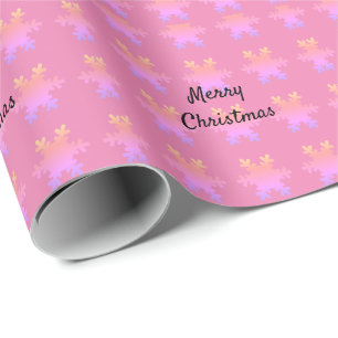 Frohe Weihnachten Rosa Rose Gold Schneeflocken Mus Geschenkpapier