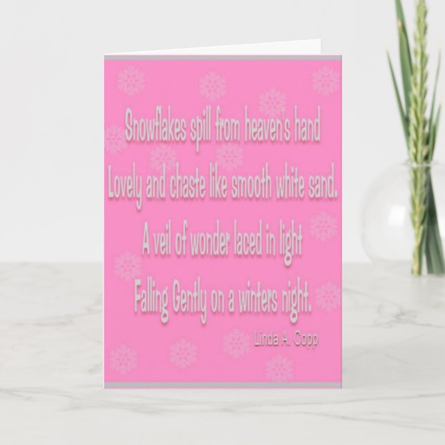 Frohe Weihnachten Rosa Schneeflocken (Vorderseite)