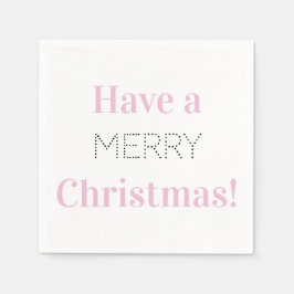 Frohe Weihnachten | Rosa Typografie-Party Serviette