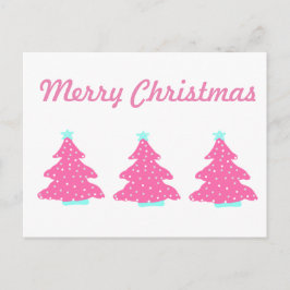 Frohe Weihnachten Rosa Zeitgenössische Weihnachtsb Postkarte