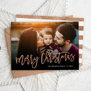 Frohe Weihnachten Rose Gold Script Foto Overlay