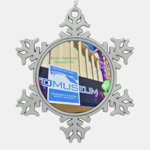 Frohe Weihnachten! Roswell NM-Ornament Schneeflocken Zinn-Ornament