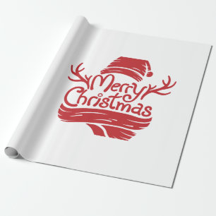Frohe Weihnachten rot Geschenkpapier