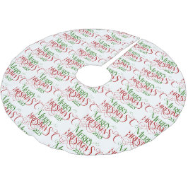 Frohe Weihnachten Rot Grün Festival Retro Typograf Polyester Weihnachtsbaumdecke