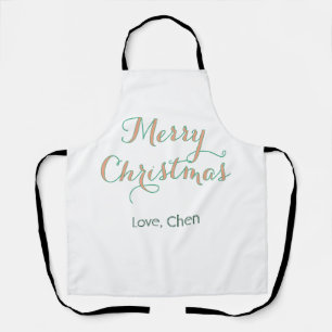 frohe weihnachten rot grün name liebe stilvoll mod schürze