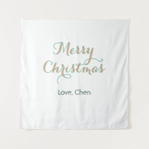 frohe weihnachten rot grün name liebe stilvoll mod wandteppich