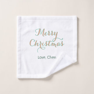 frohe weihnachten rot grün name liebe stilvoll mod waschlappen