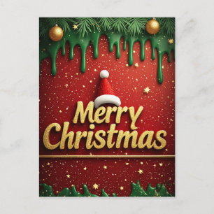 Frohe Weihnachten Rot Grün Postkarte