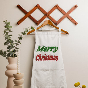 Frohe Weihnachten rot-grüne Typografie Lange Schürze