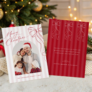 Frohe Weihnachten Rot Handgezeichnete Schleife