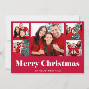Frohe Weihnachten Rot Modernes Foto-Raster