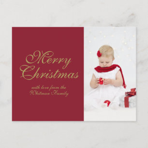 Frohe Weihnachten Rot Personalisiertes Foto