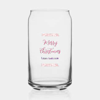 frohe weihnachten rot pink glitzer linien name ret dosenglas