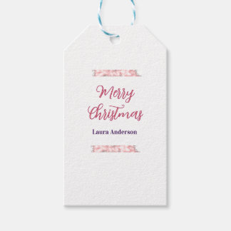 frohe weihnachten rot pink glitzer linien name ret geschenkanhänger