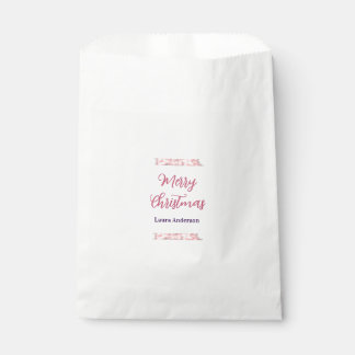 frohe weihnachten rot pink glitzer linien name ret geschenktütchen