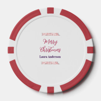 frohe weihnachten rot pink glitzer linien name ret pokerchips