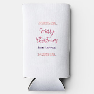 frohe weihnachten rot pink glitzer linien name ret selters dosenkühler