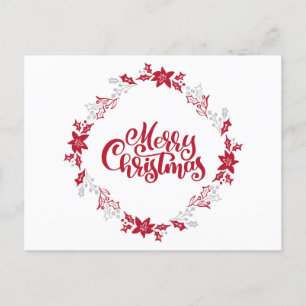 Frohe Weihnachten Rot-Silver Typografie Modernes F