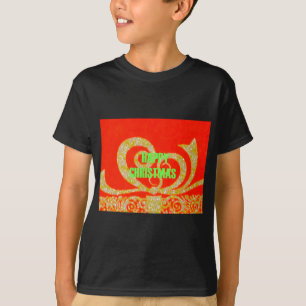 Frohe Weihnachten Rot und Gold T-Shirt