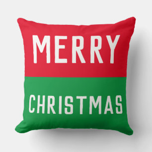 Frohe Weihnachten Rot und Grün Kissen